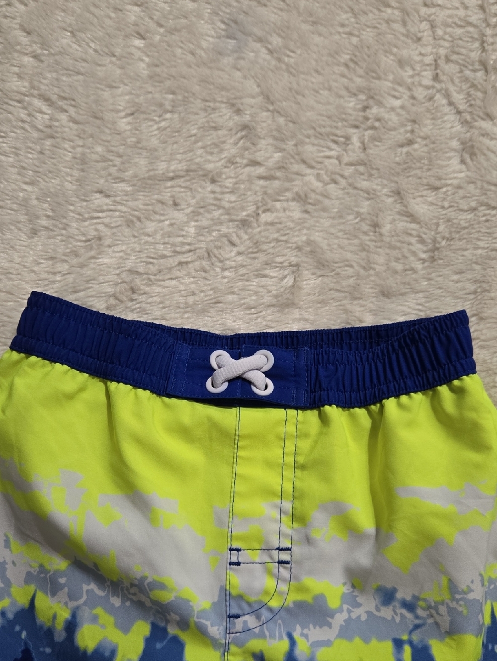 wonder nation Neon Yellow, Blue & White Tie-Dye Swim Shorts - Picture 5 of 7